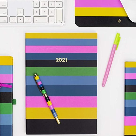 kate spade enchanted stripe pink blue yellow green pen nwt - Picture 3 of 7